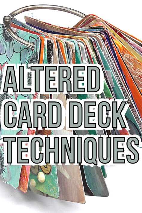 Altered card deck techniques. Learn how to make mixed media altered playing cards with different collage and crafting techniques Index Card Art Projects, Altered Playing Cards Tutorial, Crafts With A Deck Of Cards, Altered Cards Ideas, Diy Playing Cards Crafts, Playing Cards Craft Ideas, How To Make Playing Cards, Crafts Using Playing Cards, Deck Of Cards Crafts