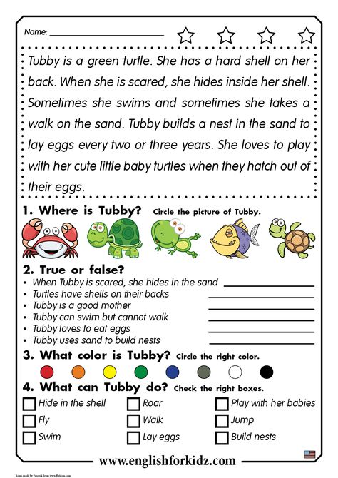Reading comprehension passage for children learning English in elementary school - grade 1, grade 2. Reading Comprehension Grade 1, Reading Comprehension Texts, 2nd Grade Reading Comprehension, First Grade Reading Comprehension, Past Continuous, Grade 1 Reading, Reading Comprehension For Kids, Reading Comprehension Kindergarten, Present Continuous