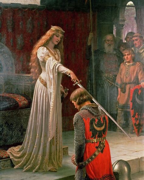 Edmund Leighton, Edmund Blair Leighton, The Accolade, Famous Artists Paintings, Albert Bierstadt, Medieval Paintings, Popular Paintings, Painting Subjects, Art Archive