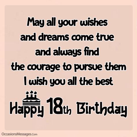 May all your wishes and dreams come true and always find the courage to pursue them Balayage, 18th Quotes, Quote 18th Birthday, Happy 18th Birthday Wishes, 18th Birthday Quotes, Happy 18th Birthday Quotes, 18th Birthday Wishes, Niece Birthday Wishes, Birthday Verses For Cards