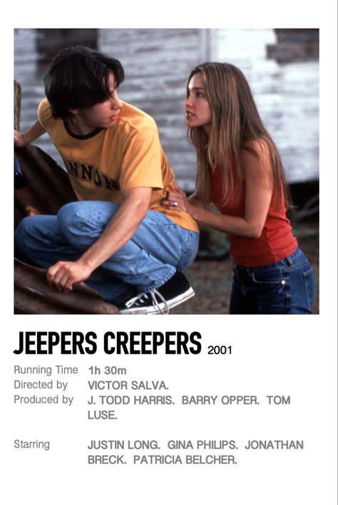 Film Posters Vintage Classic Movies, Horor Filmovi, Jeepers Creepers Wallpaper, Horror Movie Polaroid Poster, Jeepers Creepers Poster, Jeepers Creepers Movie, Minimal Film Poster, Cinematic Movies, Classic Scary Movies