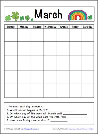 This free printable March learning calendar is a great way to practice calendar skills! The post includes tips for using this both in and out of the classroom! Calendar Skills, March Calendar, Calendar Math, Calendar For Kids, Calendar Time, Printable Calendars, December Calendar, Printable Calendar Template, Blank Calendar