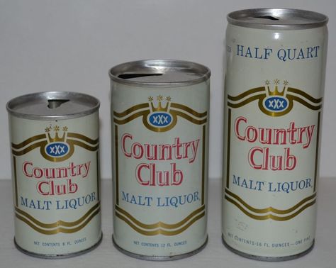 Country Club Malt Liquor Pull Tab Cans Pearl Brewing Company Set of 3 #CountryClubMaltLiquor Malt Liquor, Old Beer Cans, I Like Beer, Beer Cans, Craft Brewing, Vintage Beer, Brewing Company, Brewing Co, Wine And Spirits