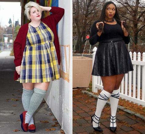 Plus Size Winter Knee Highs Fashion Look Knee High Socks Outfit Plus Size, Plus Size Knee High Socks Outfits, Plus Size Thigh High Socks Outfit, Thigh High Socks Outfit Plus Size, Stockings Outfit Plus Size, Knee High Stockings Outfit, Over The Knee Socks Outfit, Outfits With Thigh High Socks, Outfits With Knee High Socks