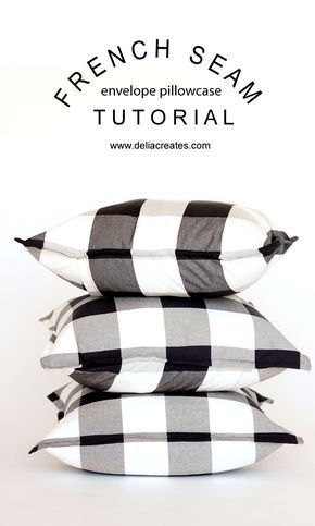 Coastal Farmhouse Pillows, Pillowcase Tutorial, Envelope Pillowcase, Pillow Cases Tutorials, Pillow Cases Diy, Pillow Slip Covers, Diy Pillow Covers, Sewing Pillows, French Seam