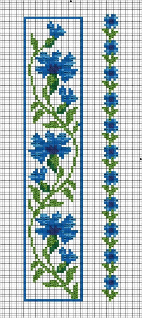 Azul Crochet Pixel, Háčkované Lemy, Graph Crochet, Pixel Crochet, Tapestry Crochet Patterns, Pola Gelang, Pola Sulam, Cross Stitch Patterns Flowers, Cross Stitch Bookmarks