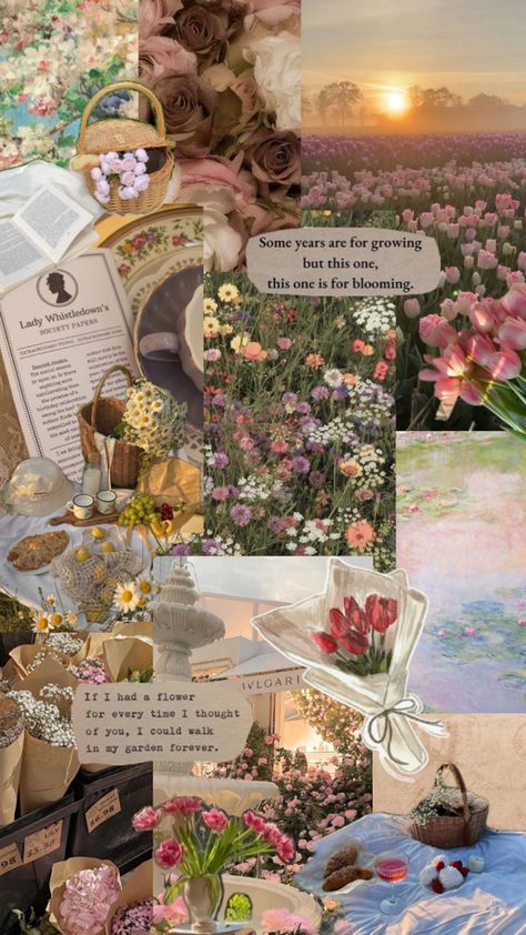 🌷🎀💐🌺 Nature, Betsycore Aesthetic, Romantasy Aesthetic Wallpaper, Spring Wallapers Aesthetics, Spring Collage Wallpaper, Spring Wallpapers Aesthetic, Bridal Wallpaper, Flower Collage Wallpaper, Aesthetic Vision Board Wallpaper