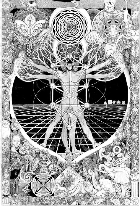 Jonathan the Vitruvius Mud Man - David Crystalface Kunst Inspo, Arte Occulta, Esoteric Symbols, Sacred Geometry Symbols, Vitruvian Man, Occult Symbols, Alchemy Symbols, Esoteric Art, Psy Art