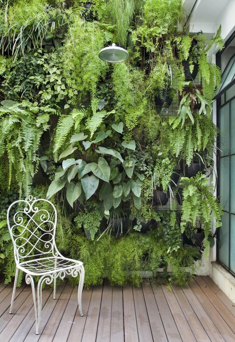 Halloween Balcony, Jardin Vertical Artificial, Apartment Halloween, Taman Diy, Kolam Koi, Big Balcony, Garden Wall Designs, Jardim Diy, Vertical Garden Design