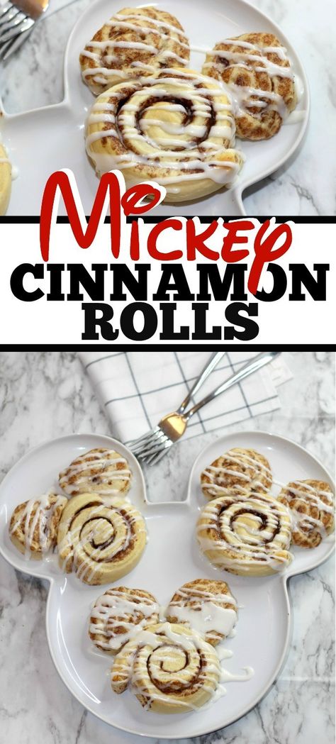 Bring a little Disney magic home with this simple to make Mickey Cinnamon Rolls Recipe! #Mickey #MickeyMouse #DisneyRecipes #DisneyCinnamonRolls Disney Christmas Food Ideas, Disney Christmas Breakfast, Mickey Cinnamon Rolls, Mickey Mouse Cinnamon Rolls, Mickey Breakfast Ideas, Disney Themed Breakfast Ideas, Disney World Desserts Recipes, Disney Snack Recipes, Disney Cooking Recipes