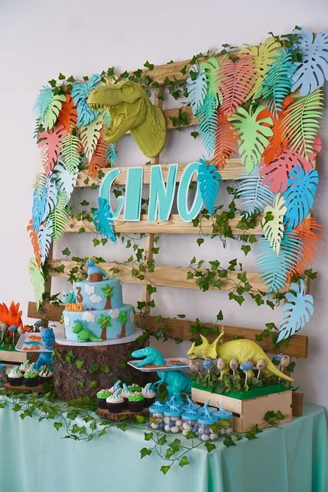 Totally Roarsome Dinosaur Inspired Birthday Party (scheduled via http://www.tailwindapp.com?utm_source=pinterest&utm_medium=twpin) Festa Jurassic Park, Dinosaur Birthday Theme, Dinosaur Birthday Party Decorations, Dinosaur Birthday Cakes, Dinosaur Themed Birthday Party, Dino Birthday Party, Dinosaur Theme Party, Dino Birthday, Dinosaur Birthday Party