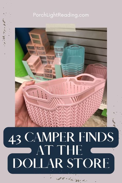 Dollar Store Camping Hacks, Dollar Store Camping, Trailer Camping Hacks, Camper Organization Rv Living, Camper Storage Ideas Travel Trailers, Rv Essentials, Tent Camping Organization, Travel Trailer Hacks, Organization Travel