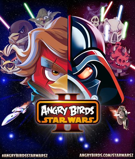 An Awesome Angry Birds Star Wars 2 Poster! All Angry Birds, Angry Birds Characters, Zombie Tsunami, Angry Birds Star Wars, Bird Party, Star Wars 2, Musica Rock, Angry Bird, Star Wars Wallpaper