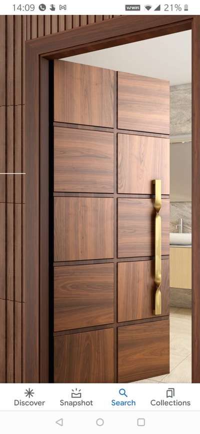 Mid Century Front Door, Modern Wardrobe Design, Pintu Interior, Modern Staircases, Detail Arsitektur, House Main Door, Flush Door Design, Door Design Photos, House Main Door Design