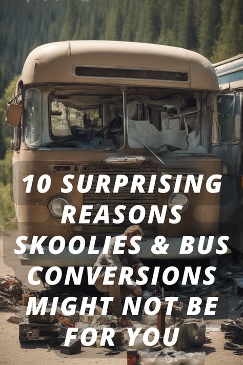 Dreaming of life on the road but considering a skoolie or bus conversion? 🚌✨ Before you make the leap, discover the top 10 reasons why this might not be the ride for you. From hidden costs to unexpected challenges, we're diving deep into what it really takes to live the nomadic dream in a converted bus. Ready for the truth? Click to find out and tell us, would you still go for a skoolie?  #rv #rvlife #rvhacks Convert Bus Into Home, Cheap Bus Conversion, School Bus Makeover, Bus House Interior, Skoolie Storage Ideas, Renovated Bus Home, Skoolies Conversion, Remodeled Bus, Bus House Ideas