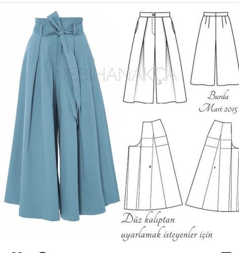 FREE PATTERN ALERT: 15+ Pants and Skirts Sewing Tutorials: Get access to hundreds of free sewing patterns and unique modern designs #sewingpatterns Seluar Wanita, Skirt Sewing Tutorial, فستان زهري, Diy Sy, Projek Menjahit, Corak Menjahit, Haine Diy, Stil Boho, Palazzo Pant