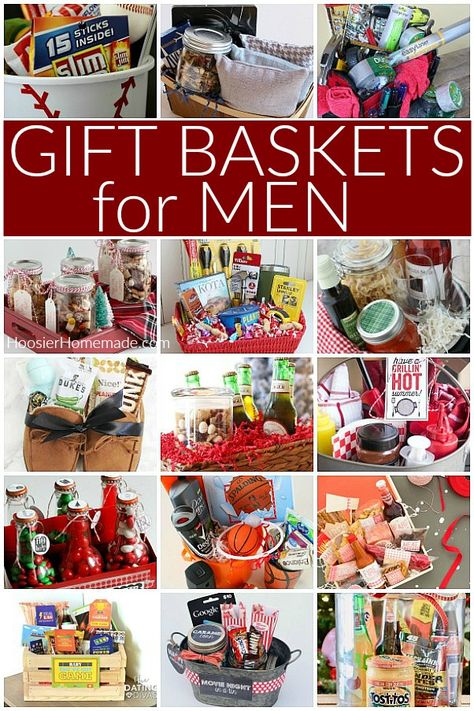 Natal, Homemade Gift Baskets, Christmas Gift Baskets Diy, Gift Baskets For Him, Raffle Basket, Christmas Gift Basket Ideas, Gift For Mom Christmas, Baskets For Men, Birthday Basket