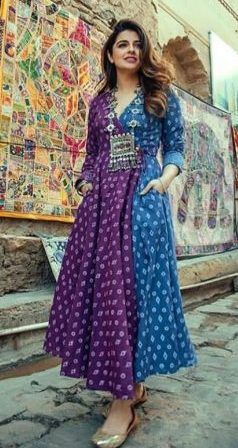 angrakha kurti design Angrakha Kurti Designs Latest, Kota Doriya Kurti Designs, Angrakha Style Kurti Anarkali Suits, Kota Kurti Designs Latest, Angrakha Style Kurti Straight, Angrakha Style Kurti Pakistani, Trending Kurti Designs, Angrakha Kurti Designs, Blouse Pattern Indian