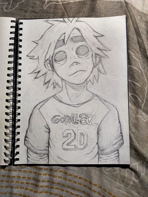 Gorrilaz Art Style, 2d Gorillaz Sketch, Graffity Character Cartoons, Drawing Ideas Black Pen, Noodle Gorillaz Drawing, 2d From Gorillaz, Gorillaz Painting, 2d Gorillaz Drawing, Gorillaz 2-d