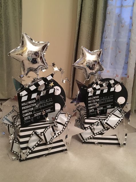 Hollywood Centerpieces - Formal Dance Hollywood Party Centerpieces, Hollywood Theme Party Decorations, Red Carpet Theme Party, Your Invited, Old Hollywood Theme, Hollywood Birthday Parties, Oscars Party Ideas, Cinema Party, Hollywood Birthday