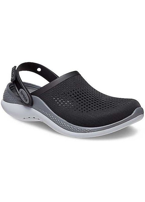 Perfect for everyday wear, these sporty clogs are styled with a pivoting heel strap and fine perforation. Brand: Crocs Padded insole Upper: CrosliteTM Lining: CrosliteTM Insole: CrosliteTM Sole: CrosliteTM Please make sure that you try your footwear on before returning, as the box or label may state a US/Euro size which is different to the UK size. Gera, Crocs Literide 360, Crocs Literide, Crocs Style, Crocs Clogs, Women's Crocs, Mens Shoes Boots, School Shoes, Slate Grey