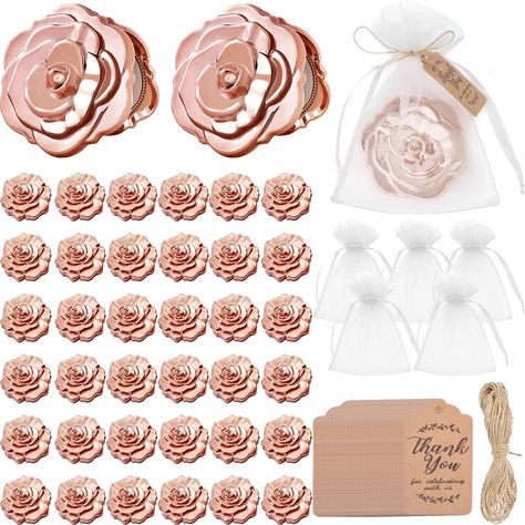 PRICES MAY VARY. Nice Party Gifts Set: you will receive 100 set of wedding party favors in the package, including 100 pieces of rose compact mirrors, 100 pieces of thank You tags, and 100 pieces of organza bags, sufficient to meet your daily needs and share with guests Delicate and Cute Appearance: the rose shape compact mirror is designed with dual glass, with a gold rose finish; Each petal looks lifelike and lovely, looking beautiful and elegant, when you need to tidy up your appearance, you w Quinceanera Gifts For Guests, Cute Party Favors For Teens, Quince Party Favors Ideas, Thank You Gifts For Wedding Guests, Tea Party Gifts Favors, Party Favors For Quinceanera, Wedding Shower Favors For Guests, Brides Proposal, Rose Party Favors