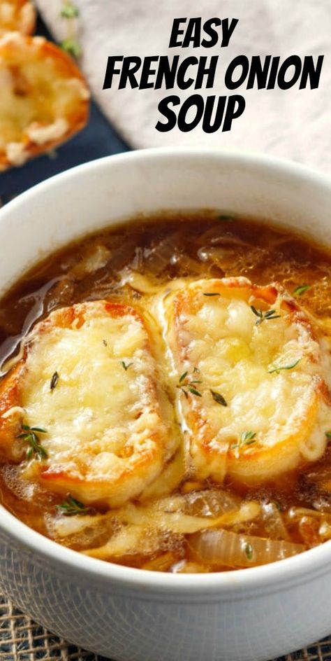 Onion Soup, Easy French Onion Soup Recipe, Easy French Onion Soup, Homemade French Onion Soup, Best French Onion Soup, French Onion Soup Easy, Classic French Onion Soup, Comfort Soup Recipes, French Onion Soup Recipe