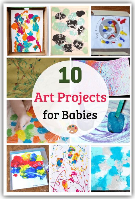 Art Infant Activities, Amigurumi Patterns, Montessori, Paint Activities For Infants, 8 Month Old Art Projects, 12 Month Old Art Projects, 6 Month Arts And Crafts, Art And Craft For Infants, Infant Canvas Art