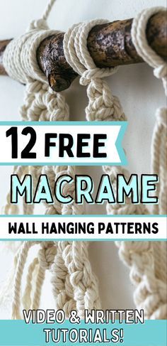 Make Your Own Macrame Wall Hanging, Macrame Beginners Wall Hangings, Free Macromae Patterns, Macrame With Yarn Wall Hangings, Easy Wall Macrame, Easy Boho Sewing Patterns, Macrame Free Patterns Wall Hangings, Step By Step Macrame Wall Hangings, Macrame Wall Art Living Room