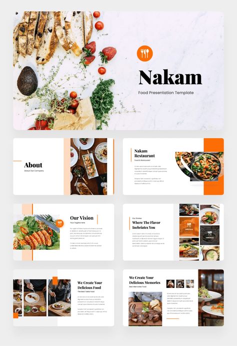 Restaurant Catalogue Design, Restaurant Presentation Design, Food Catalogue Design, Food Presentation Design, Food Catalogue, Menu With Pictures, Power Point Design, Food Presentation Ideas, Restaurant Presentation