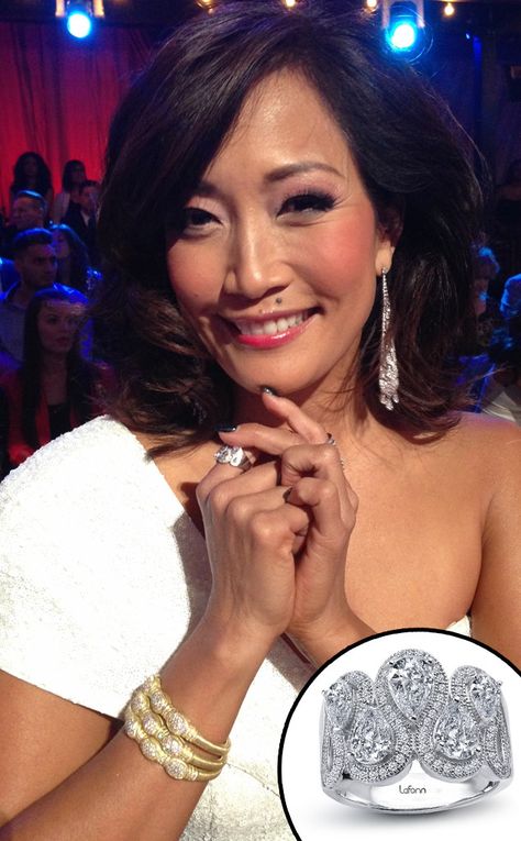 Carrie Ann Inaba featured on E! Online with her show stopping white-hot outfit on the season finale of Dancing with the Stars. Wedding Gown Trends, Carrie Ann Inaba, Beauty Mark, White Hot, Jewelry Diamonds, Custom Jewelry Design, Dancing With The Stars, Fashion Line, Hot Outfits