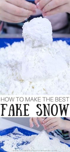 Make Fake Snow, Snow Recipe, Play Snow, Kids Sensory Play, Snow Activities, Fake Snow, Winter Art Projects, Winter Activities For Kids, Toddler Sensory