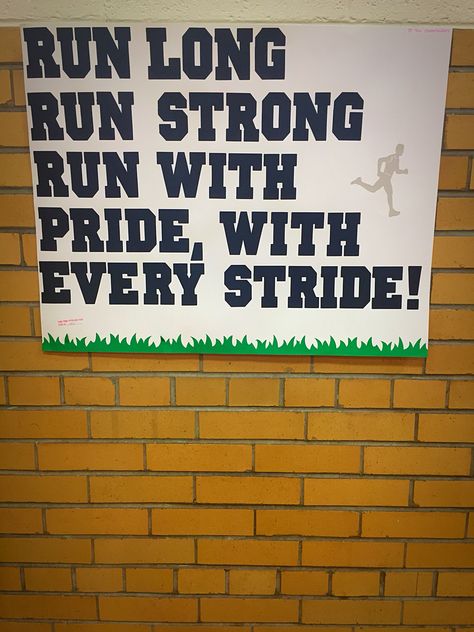 Cross Country Cheer Poster Funny Cross Country Posters, Cross Country Spirit Posters, Homecoming Cross Country Ideas, Cross Country Banner Ideas, Sports Locker Decorations Cross Country, Cross Country Sayings Motivation, Senior Cross Country Posters, Cross Country Posters Signs, Cross Country Bulletin Board Ideas