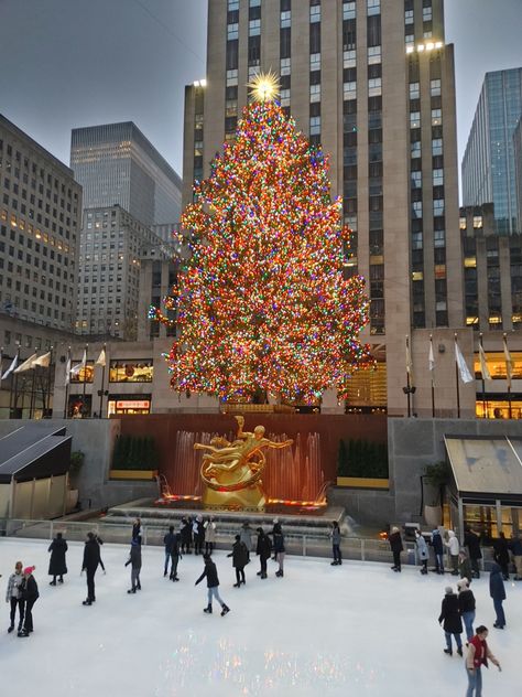 White Christmas Nyc, Natal, Manhattan Christmas Aesthetic, New York Holiday Aesthetic, Nee York Christmas Aesthetic, New York In December Aesthetic, Nyc Christmas Pictures, Christmas In Canada Aesthetic, The Plaza Hotel Nyc Christmas