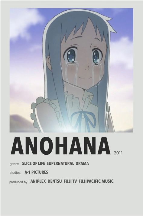 Anohana Poster, Anime Posters Minimalist, Fatima Core, Anime Title, Anime Polaroid, Anime Covers, Anime Names, Name Anime, Posters Anime