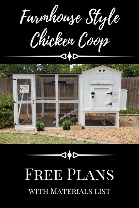 Chicken Coop Designs With Garden, Six Chicken Coop, Backyard Garden With Chicken Coop, Walk In Coop Plans, Walk In Coop Ideas, Diy Simple Chicken Coop Ideas, Diy Chicken Coop For 10 Chickens, Chicken Coop Next To House, Chicken Coop Plans With Material List