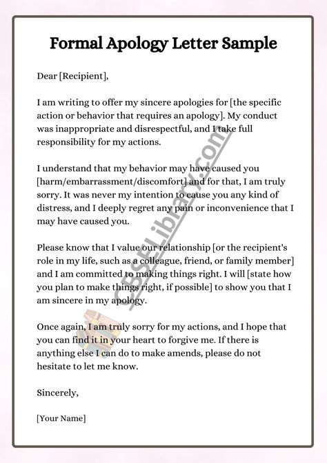 Apology Letter | Format, Samples, and How To Write an Apology Letter? - CBSE Library Sorry Letter To Teacher, Apology Letter To Teacher From Student, How To Write An Apology, Deep Apology Letter, How To Write An Apology Letter, Apologies Letter, Apology Letter To Parents, Apology Letter To Teacher, Formal Apology Letter