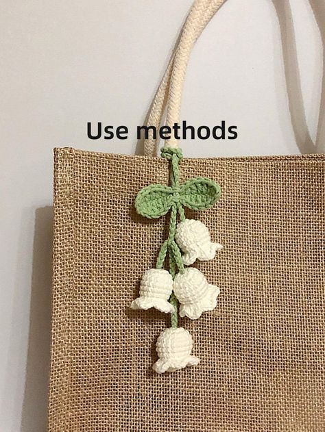 1pc Women Crochet Floral Charm Fashion Keychain For Key DecorationI discovered amazing products on SHEIN.com, come check them out! Marque-pages Au Crochet, Diy Crochet Flowers, Teacher Accessories, Key Decorations, Plant Bags, Crochet Bookmark Pattern, Back To School Gifts For Teachers, Crochet Keychain Pattern, Embellished Bags