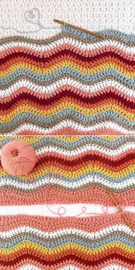 Crochet Ripple Stitch - Free Patterns and Inspiration | Crochetpedia Free Ripple Stitch Crochet Patterns, Knit Ripple Stitch, Crochet Ripple Stitch Sweater, How To Crochet Ripple Stitch, Crochet Blanket Patterns Ripple, Ripple Crochet Sweater Pattern Free, Chevron Sweater Crochet Pattern, Ripple Stitch Crochet Sweater, Crochet Wave Sweater Pattern