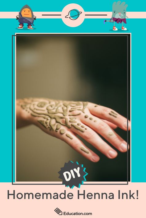 Homemade Henna Ink - Want to make homemade henna tattoos? Download this easy to make recipe! In this activity, your child can learn how to make homemade henna ink and create beautiful designs. #socialstudies #art Henna Tattoos, Homemade Henna, Henna Recipe, Henna Ink, Recipe For Kids, Easy Art Projects, Homemade Recipe, Diy Activities, Cardboard Crafts