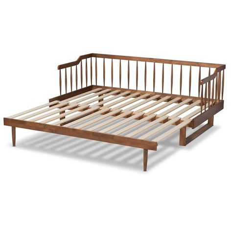 Red Barrel Studio® Provence Solid Wood Daybed & Reviews - Wayfair Canada Spindle Daybed, Spindle Design, Daybed With Storage, Twin Size Bed, Wood Daybed, Daybed With Trundle, Mattress Support, Modern Transitional, Baxton Studio