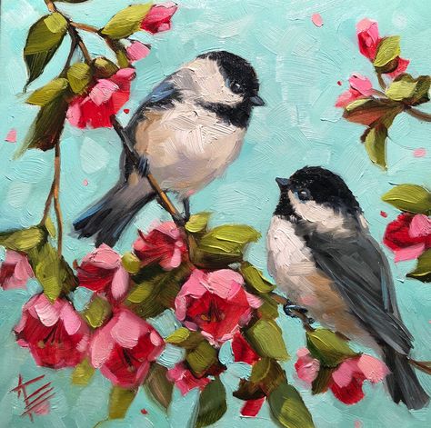 Bird Painting Acrylic, Bird Paintings On Canvas, Nature Art Painting, Diy Canvas Art Painting, Amazing Art Painting, Art Painting Acrylic, Bird Drawings, Flower Art Painting, Painting Art Projects