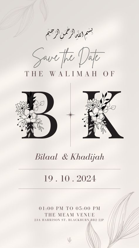 Browse over 1200+ Wedding Invitation template that fits your style. Romantic, elegant, vintage, modern, indian, retro or rustic. #weddinginvitation #invitationtemplate #invitationdesign Nikkah Invitation Background, Baat Pakki Invitation Cards, Walima Cards Invitation Ideas, Invitation Engagement Design, Islamic Engagement Invitation Cards, Invitation Card Wedding Design, Wedding Classic Theme, Nikaah Invitation Cards, Engagement Cards Design