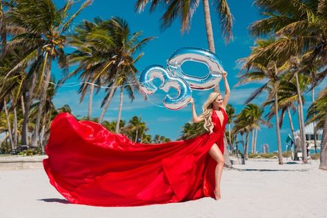 Tumblr, Flying Dress Beach Photoshoot, Beach Birthday Photoshoot, Miami Dress, 30th Birthday Ideas For Women, 30th Birthday Themes, Flying Dress, Birthday Dress Women, Miami Dresses