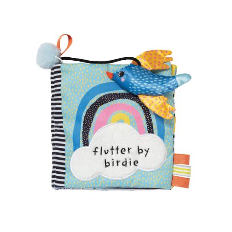 PRICES MAY VARY. A BABY TACTILE TOY DELIGHT: Flutter By Birdie is a pure tactile delight. This soft activity book features a front cover plus 6 unique pages full of touch and feel sensory toy stimuli. With a satiny base fabric and 6 distinct plush fabrics ranging from smooth boa to textured taggies, with crinkle paper and with loopy ribbons, your little tactile explorer will love spreading their wings and diving into this developmental baby toy. TETHERED BIRDIE CHARACTER: The tethered birdie and Baby Blankie, Reading Aloud, Early Childhood Learning, Easter Gifts For Kids, Soft Book, Fabric Textures, Manhattan Toy, Learning And Development, Musical Toys