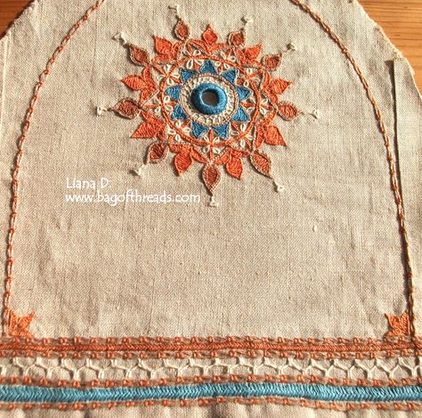 Indian-like medallion, Inspired by an Oxfam cushion cover, originally meant to be a tea cozy Yoke Pattern Kurtis, Doodling Prompts, Gujrati Embroidery, Gujarati Embroidery, Yoke Pattern, Yoke Embroidery, Velvet Embroidery, Hand Beaded Embroidery, Kutch Work