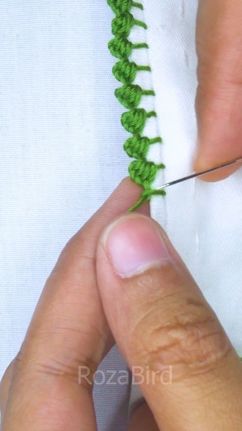 RozaBird | 🔥 Superb border embroidery tutorial! #border #cute #embroidery #trending #handembroidery #diy #viral #content #support #useful… | Instagram Clothes Videos, Embroidery Borders, Crochet Edging Patterns, Diy Clothes Videos, Embroidery Tutorial, Crochet Lace Pattern, Border Embroidery, Crochet Stitches For Beginners, Cute Embroidery