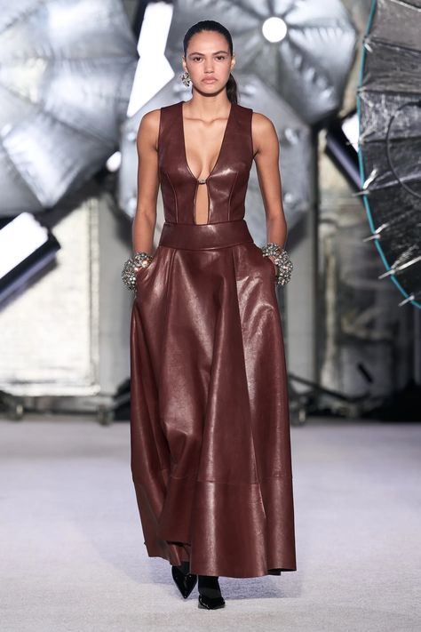 Haute Couture, Couture, Leather Couture, Fall 2023 Ready To Wear, 2023 Rtw, 2023 Ready To Wear, Moda Outfit, Brandon Maxwell, Leather Dresses