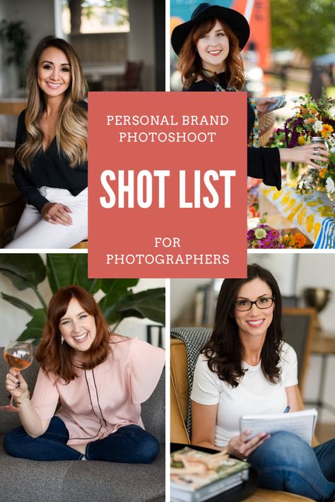 A shot list for photographers! This list will show you how to create more without posing more. These ideas and inspiration for your personal branding photoshoot will help you immensely. Download the free shot list for your next business photoshoot. Author Photography Photo Ideas, Posing For Branding Photos, Photoshoot For Website, Indoor Branding Photoshoot, Social Media Photoshoot Ideas, Branding Photography Ideas, Branding Photoshoot For Photographers, Business Branding Photoshoot Ideas, Personal Branding Photoshoot Ideas