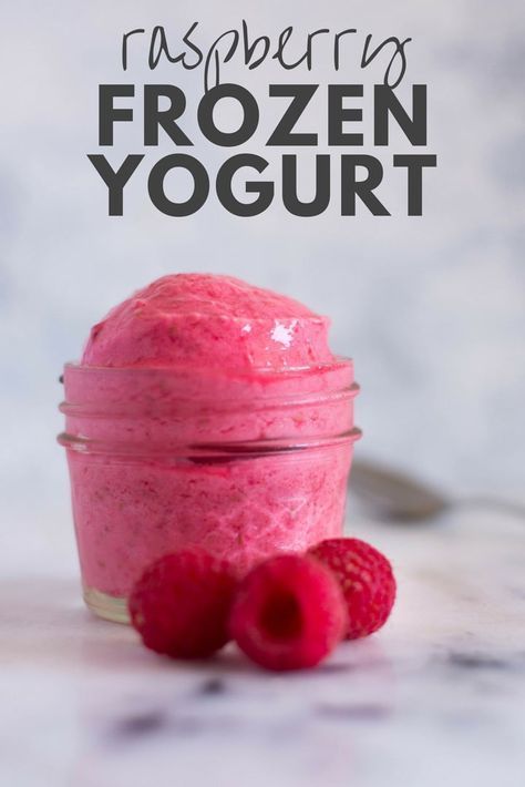 How To Make Frozen Yogurt | Find out how easy it is to make healthy frozen yogurt with fresh fruit at home and without an ice cream maker.  Enjoy these 4 new easy frozen yogurt recipes. | A Sweet Pea Chef #frozenyogurt #homemadefrozenyogurt #summerdessert Raspberry Frozen Yogurt Recipe, Recipes With Frozen Raspberries, Diy Frozen Yogurt, Raspberry Frozen Yogurt, Homemade Frozen Yogurt Recipes, Make Frozen Yogurt, Chocolate Frozen Yogurt, Easy Frozen Yogurt, Healthy Frozen Yogurt